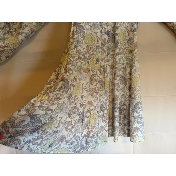 Roller Rabbit Women’s Pastel Floral Tiered Long Sleeve Dress Size XS Cottagecore - Picture 4 of 16